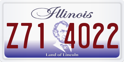 IL license plate Z714022
