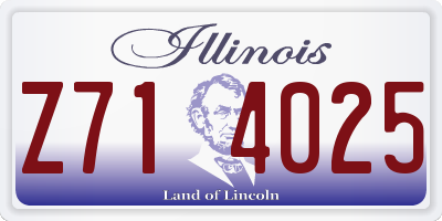IL license plate Z714025