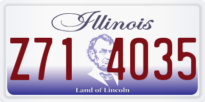 IL license plate Z714035