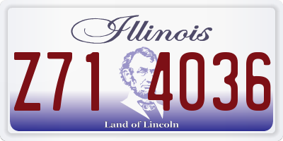 IL license plate Z714036