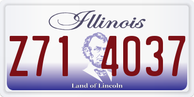 IL license plate Z714037
