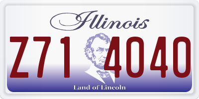 IL license plate Z714040