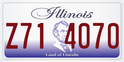 IL license plate Z714070