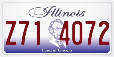 IL license plate Z714072