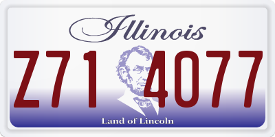 IL license plate Z714077