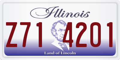 IL license plate Z714201