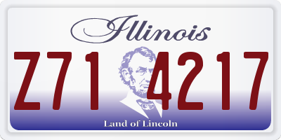 IL license plate Z714217