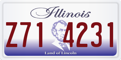 IL license plate Z714231