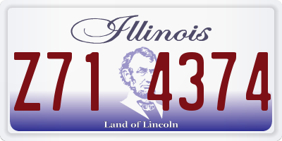IL license plate Z714374