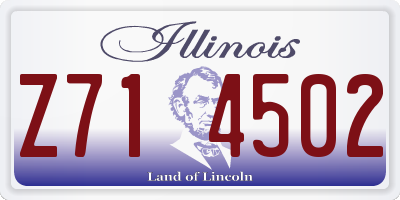 IL license plate Z714502