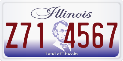 IL license plate Z714567