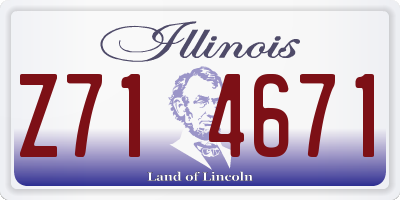 IL license plate Z714671