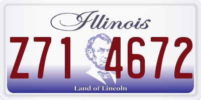 IL license plate Z714672