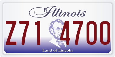 IL license plate Z714700
