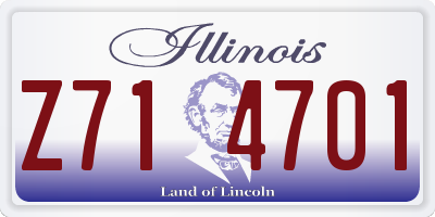 IL license plate Z714701
