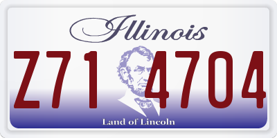IL license plate Z714704