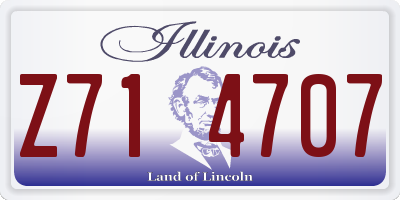 IL license plate Z714707
