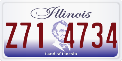 IL license plate Z714734
