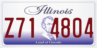 IL license plate Z714804