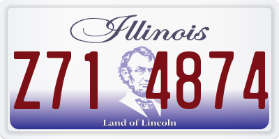 IL license plate Z714874