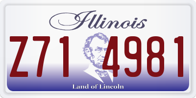 IL license plate Z714981