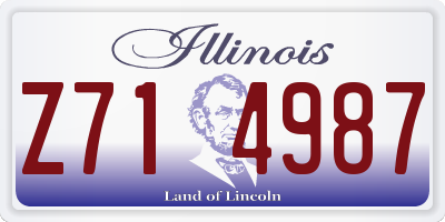 IL license plate Z714987