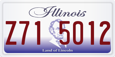IL license plate Z715012