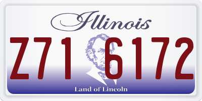 IL license plate Z716172
