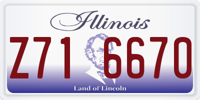 IL license plate Z716670
