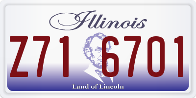 IL license plate Z716701