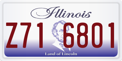 IL license plate Z716801