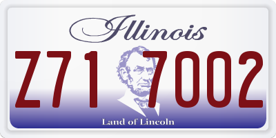 IL license plate Z717002