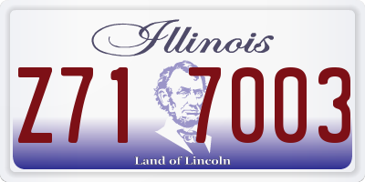 IL license plate Z717003