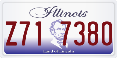 IL license plate Z717380