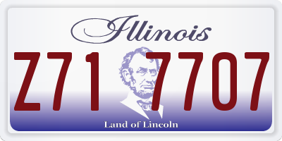 IL license plate Z717707