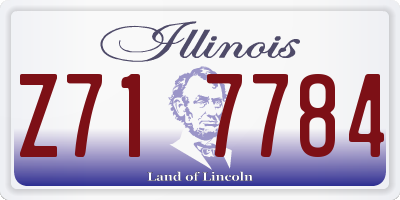 IL license plate Z717784