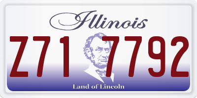 IL license plate Z717792