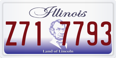 IL license plate Z717793