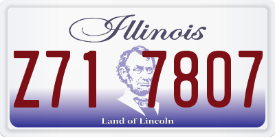 IL license plate Z717807