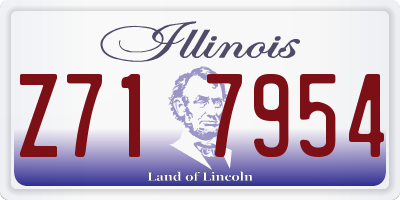 IL license plate Z717954