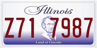 IL license plate Z717987