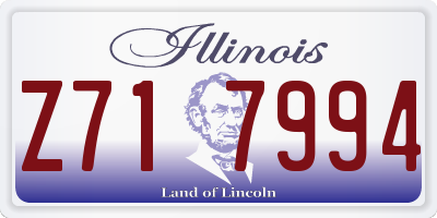 IL license plate Z717994