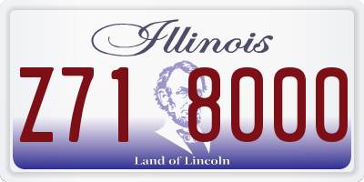 IL license plate Z718000
