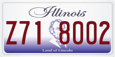 IL license plate Z718002