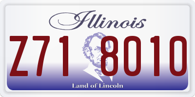 IL license plate Z718010
