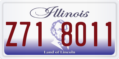 IL license plate Z718011