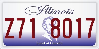 IL license plate Z718017
