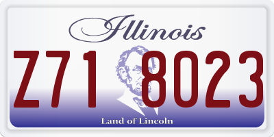 IL license plate Z718023