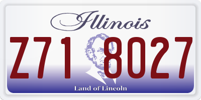 IL license plate Z718027