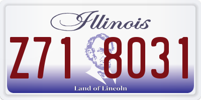 IL license plate Z718031